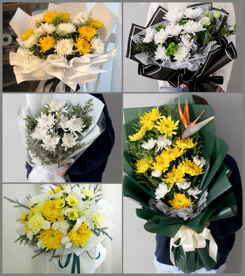 山东济宁邹城市中心店镇老营北村白事花束代送